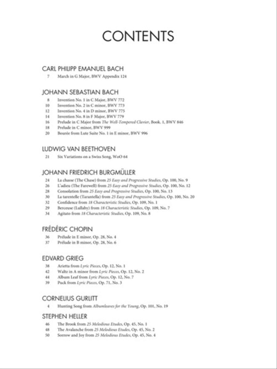 Selected Piano Masterpieces – Intermediate Level Piano Solo scores gallery preview page 2