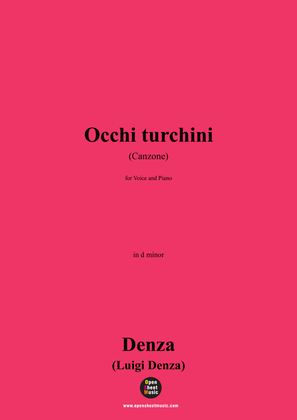 Book cover for Denza-Occhi turchini(Canzone),in d minor