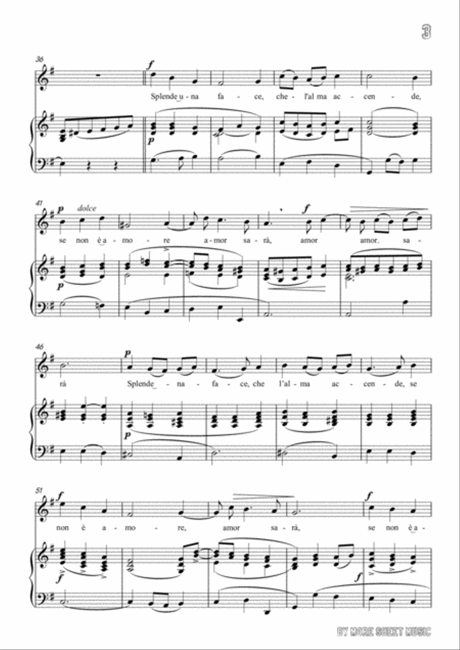 Scarlatti-Sento nel core in e minor,for Voice and Piano Voice Solo scores gallery preview page 5