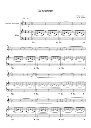 Liebestraum (Dream Of Love), Franz Liszt, For Soprano Saxophone & Piano