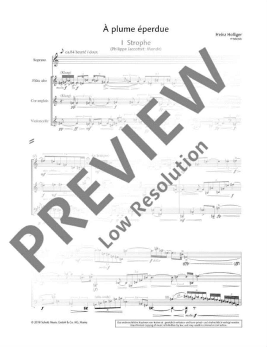 À plume éperdue English Horn scores gallery preview page 9