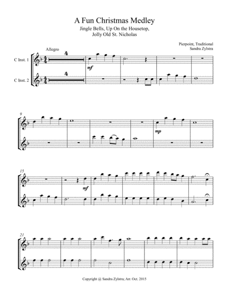 A Fun Christmas Medley (treble C instrument duet, parts only) image number null
