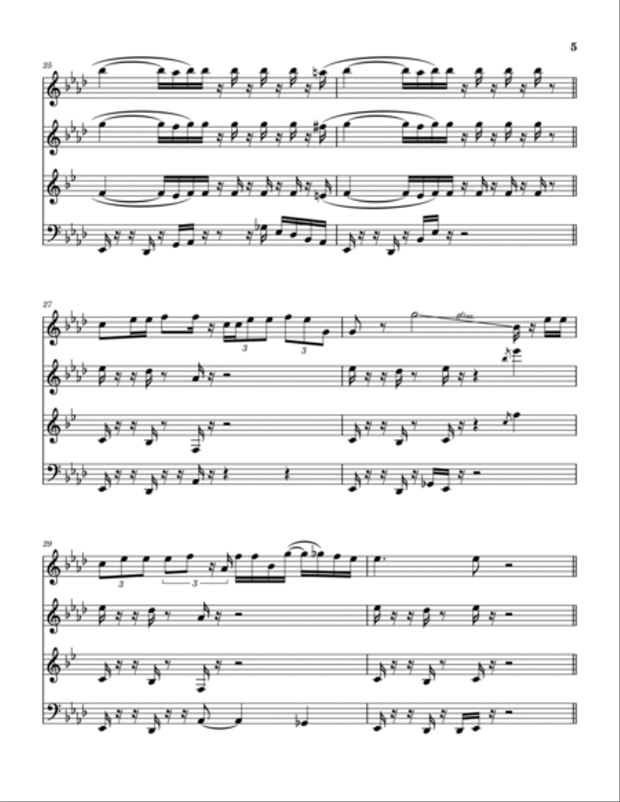 Big Yellow Taxi Woodwind Quartet scores gallery preview page 6