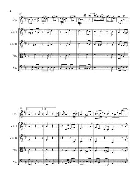 Sonata in D for Oboe and String Quartet II. Allegretto