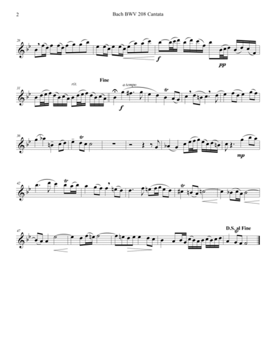 Bach BWV 208 Aria May Sheep Safely Graze Oboe or English Horn Solo