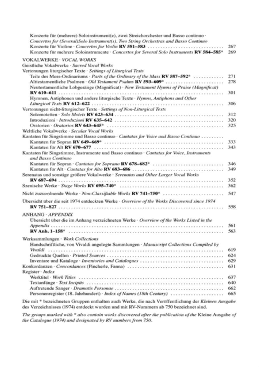 Vivaldi-Werkverzeichnis Vivaldi-Werkverzeichnis Collection / Songbook scores gallery preview page 6