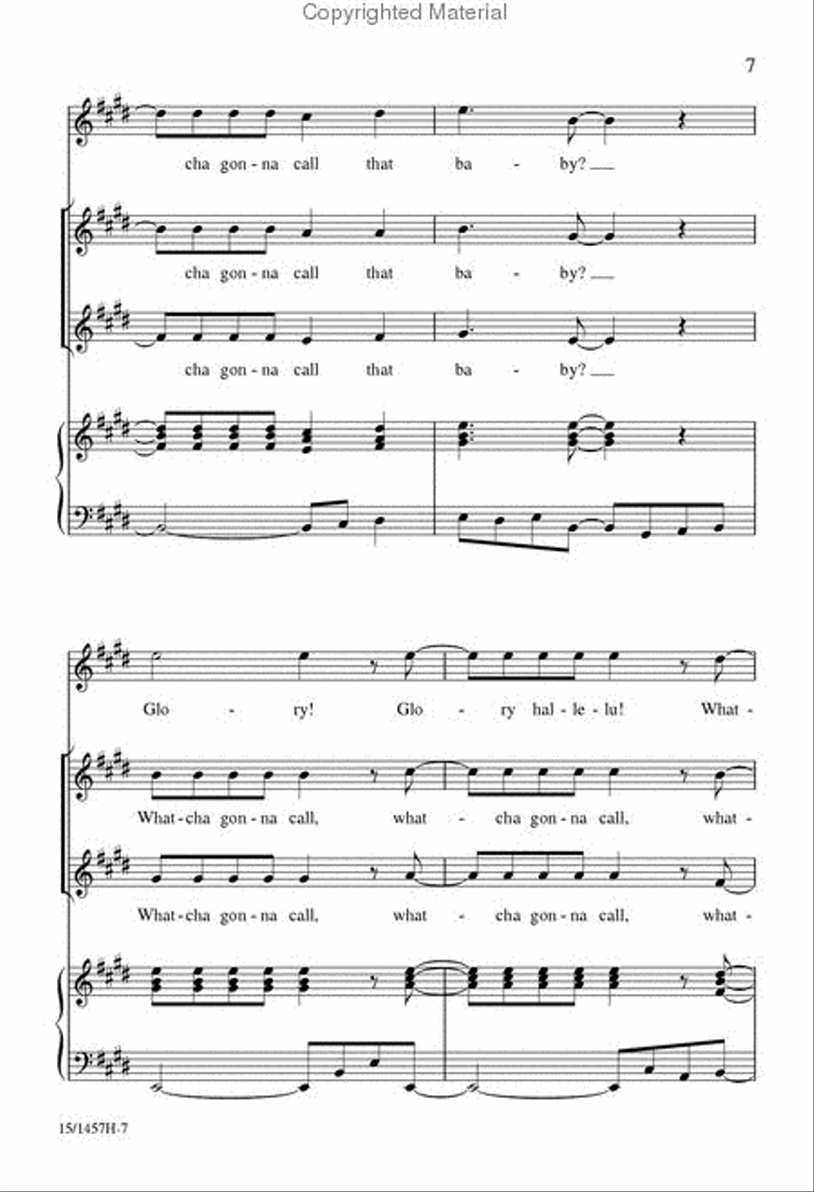 Whatcha Gonna Call That Baby? Unison Choir scores gallery preview page 8