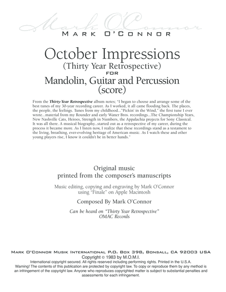 October Impressions (score – mandolin, guitar, percussion) image number null