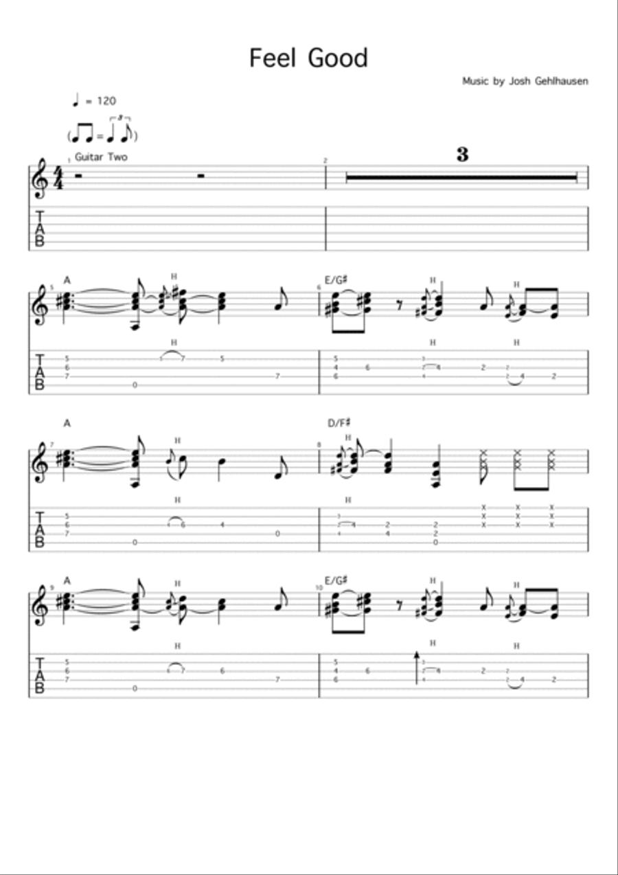 Feel Good Acoustic Guitar scores gallery preview page 3