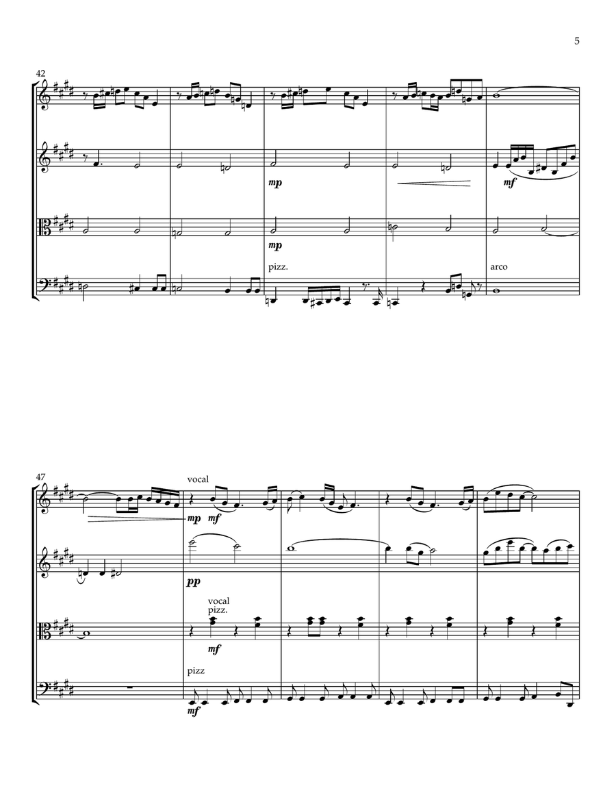 Longer String Quartet scores gallery preview page 6