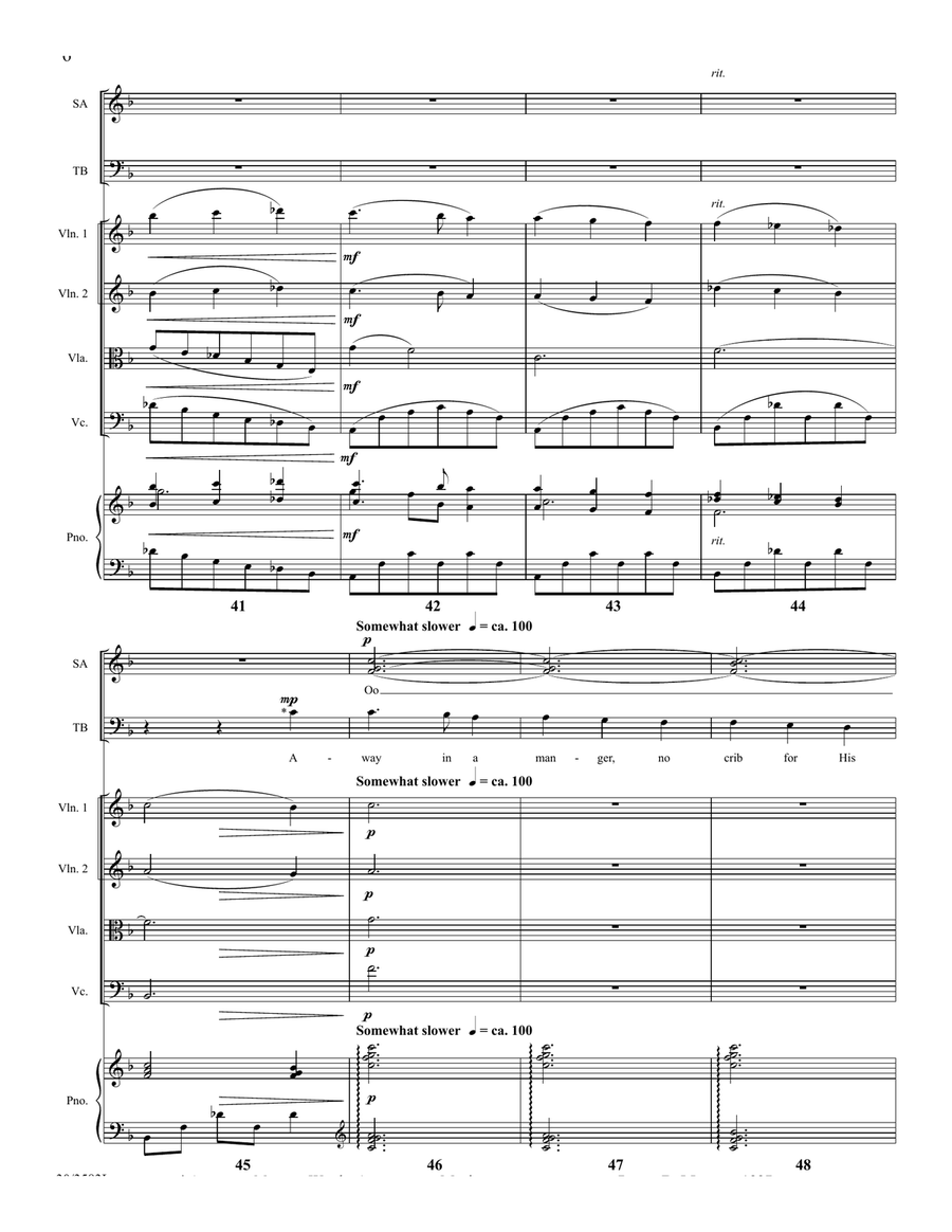 A Christmas Lullaby - String Quartet Score and Parts String Quartet scores gallery preview page 6