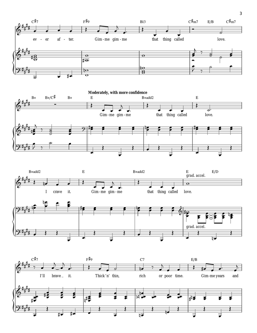 Gimme Gimme Piano, Vocal scores gallery preview page 3