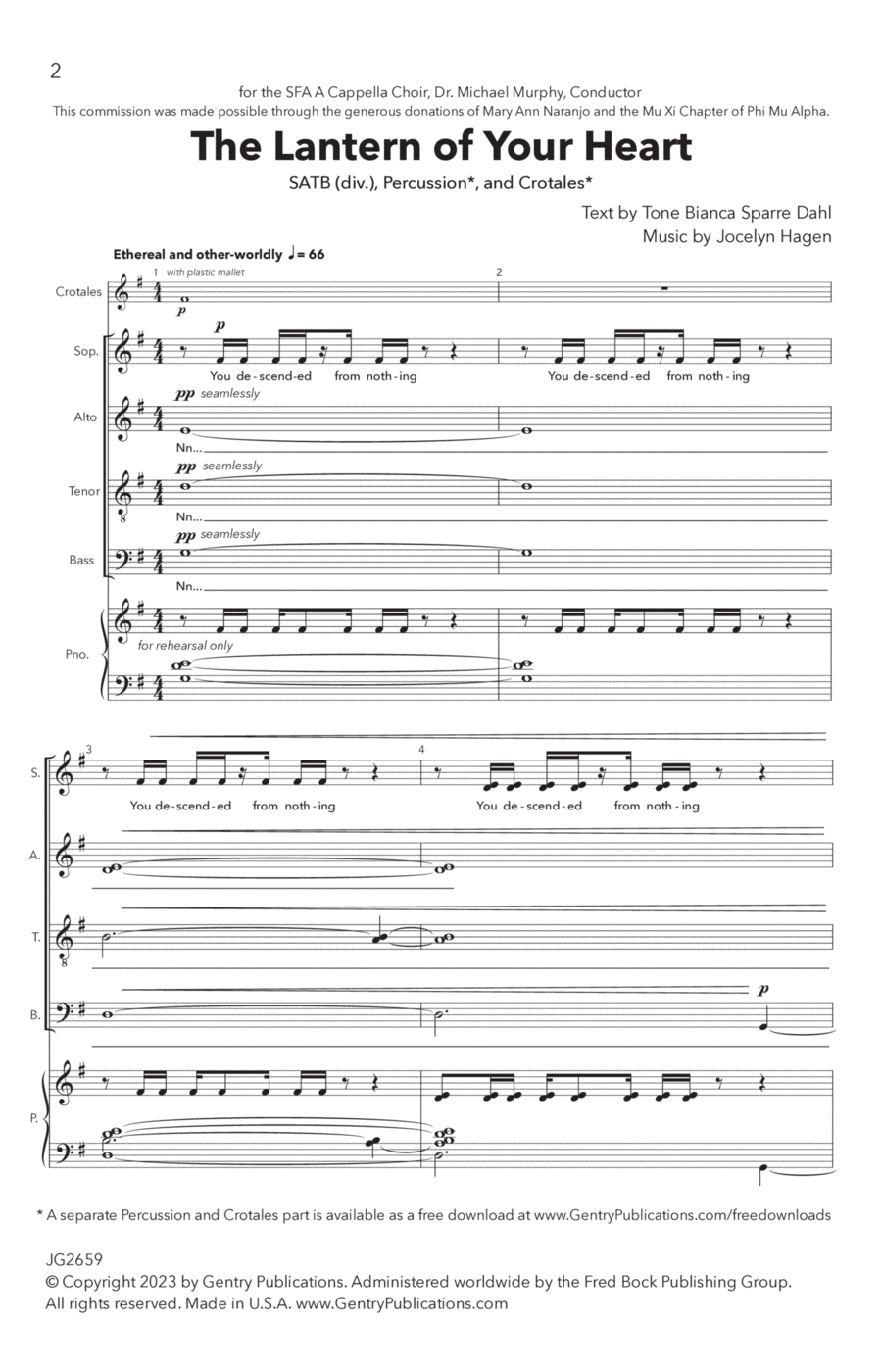 The Lantern Of Your Heart 4-Part scores gallery preview page 1