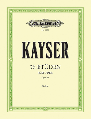 Book cover for 36 Studies Op. 20 for Violin