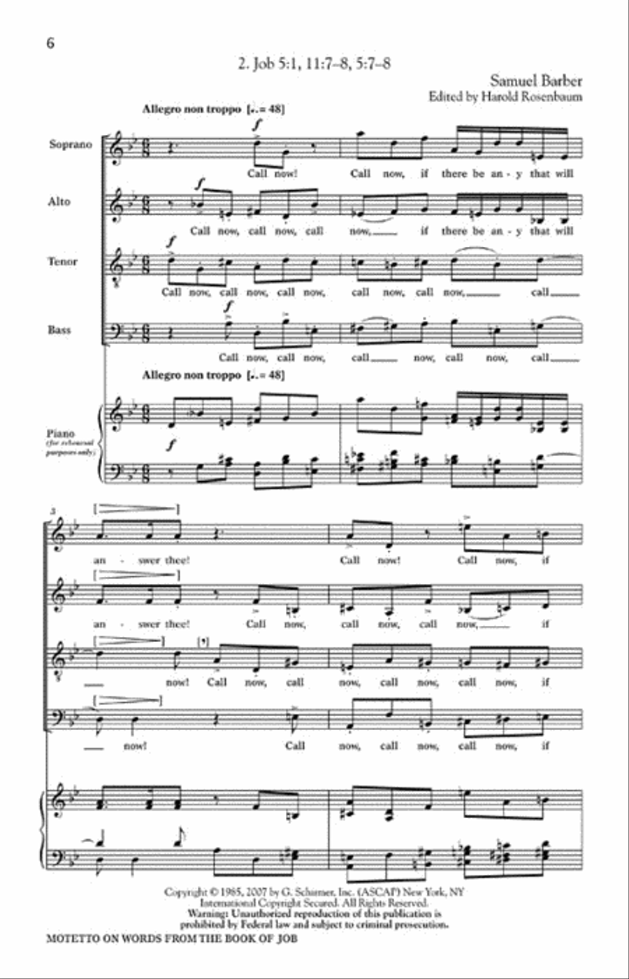 Motetto on Words from the Book of Job 4-Part scores gallery preview page 3