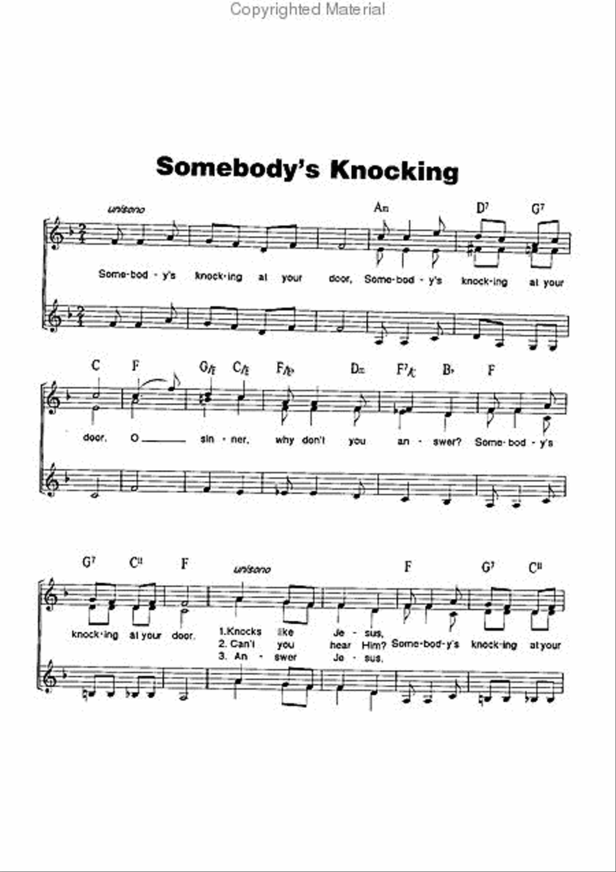 Somebody's Knocking A Cappella scores gallery preview page 2