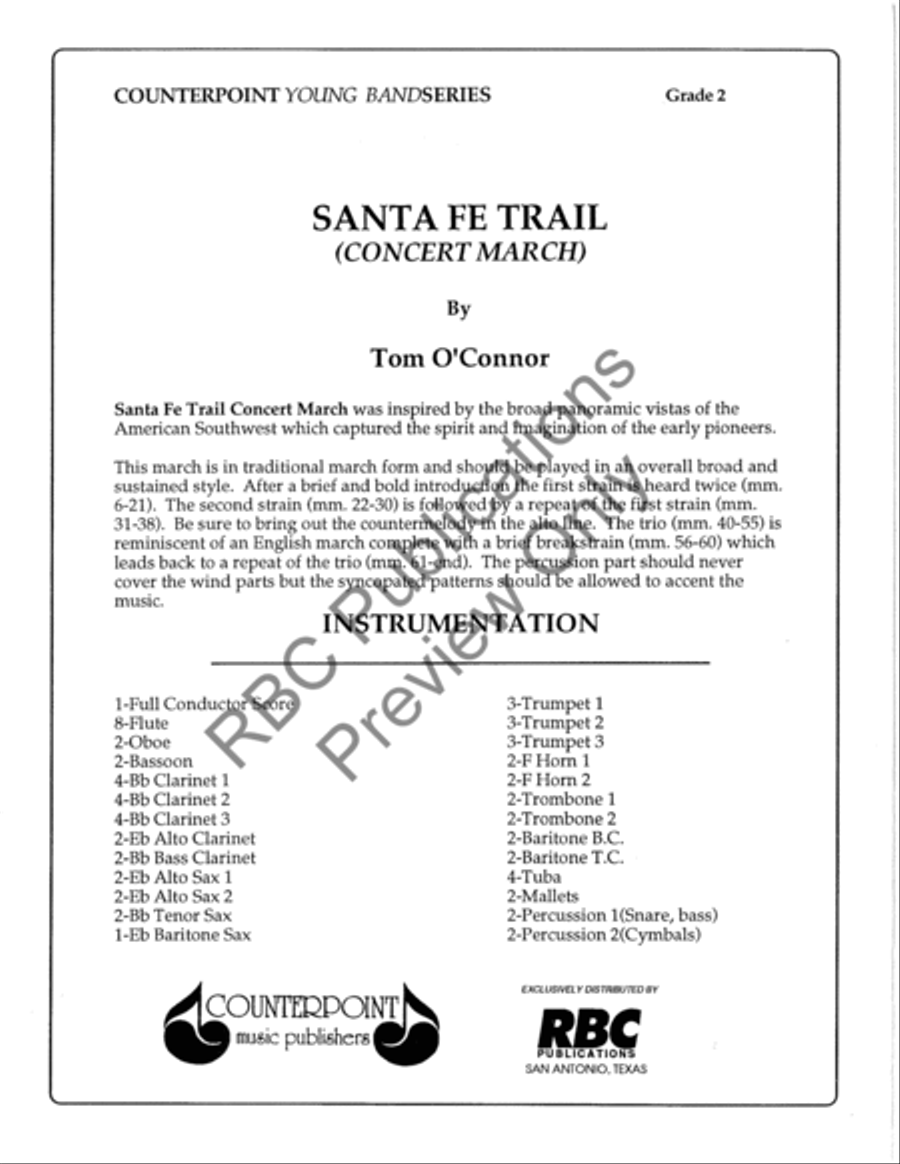 Santa Fe Trail (Score) Santa Fe Trail (Score) Concert Band scores gallery preview page 2