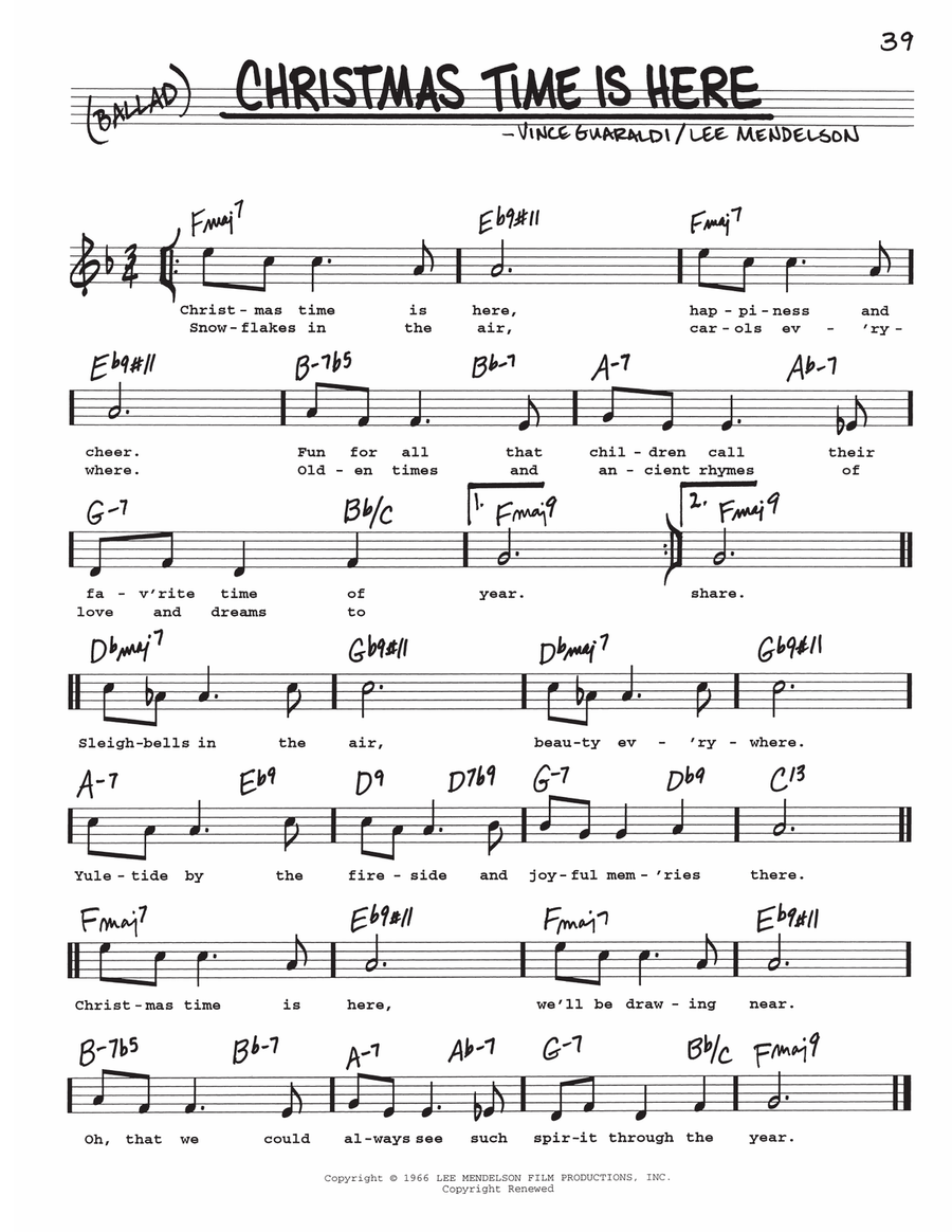Christmas Time Is Here Voice scores gallery preview page 1