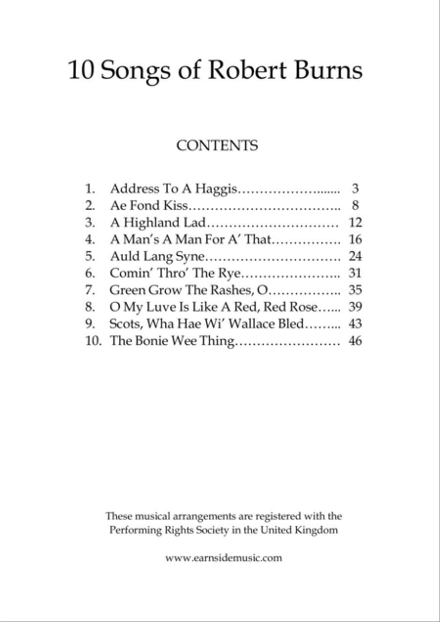 Ten Songs of Robert Burns Voice scores gallery preview page 3