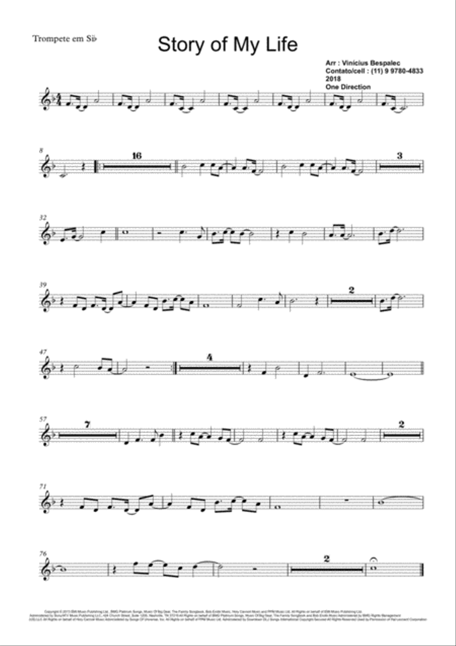 Story Of My Life Small Ensemble scores gallery preview page 6