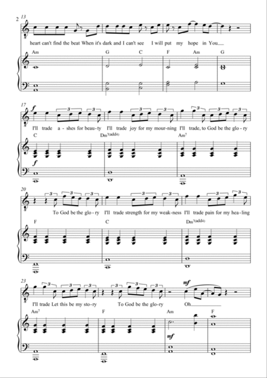 God Be The Glory Piano, Vocal, Guitar scores gallery preview page 2