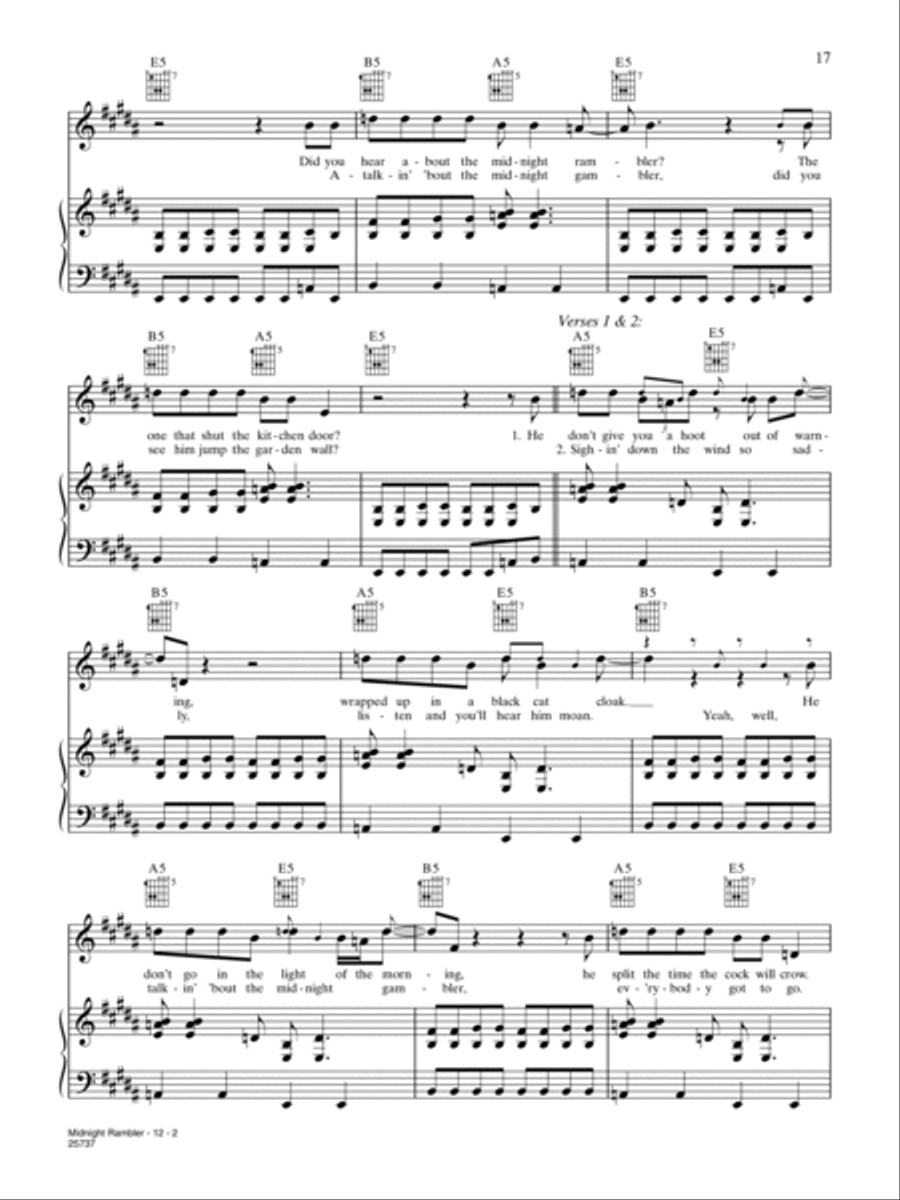 Midnight Rambler Piano, Vocal, Guitar scores gallery preview page 2