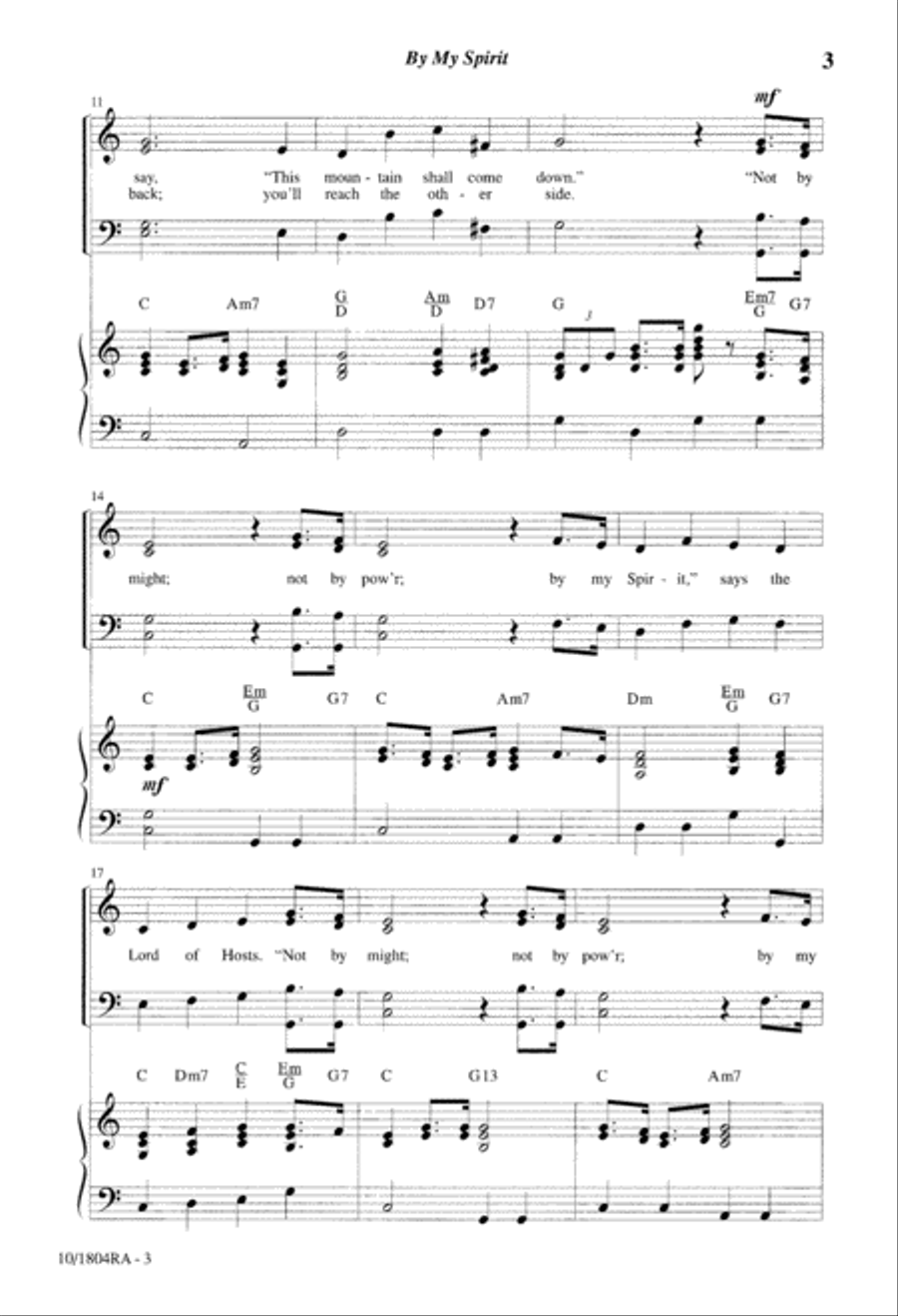 By My Spirit 4-Part scores gallery preview page 3
