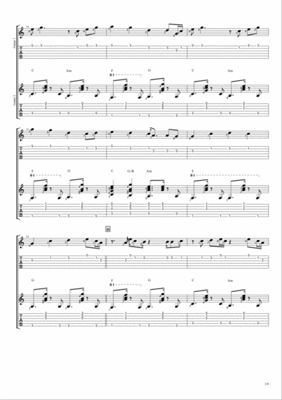 All Falls Down Guitar Tablature scores gallery preview page 3