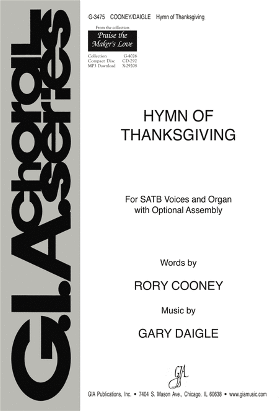 Hymn of Thanksgiving 4-Part scores gallery preview page 1