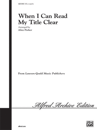Book cover for When I Can Read My Title Clear