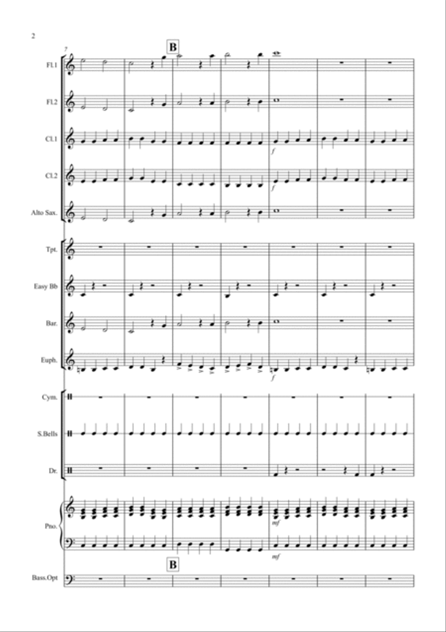 Joy to the world (Rock Style!) for School Wind Band Concert Band scores gallery preview page 2