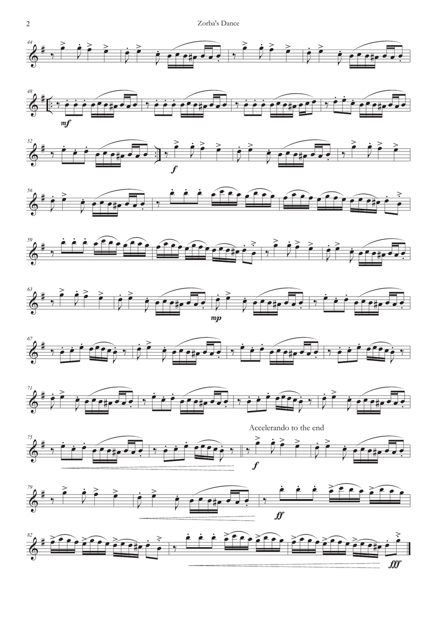 Zorbas Dance Zorbas Dance String Quartet scores gallery preview page 2