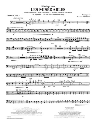 Selections from Les Misérables (arr. Warren Barker) - Trombone 3