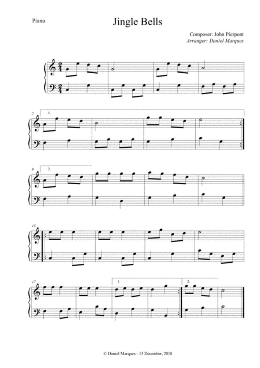 Jingle Bells Jingle Bells Voice scores gallery preview page 1