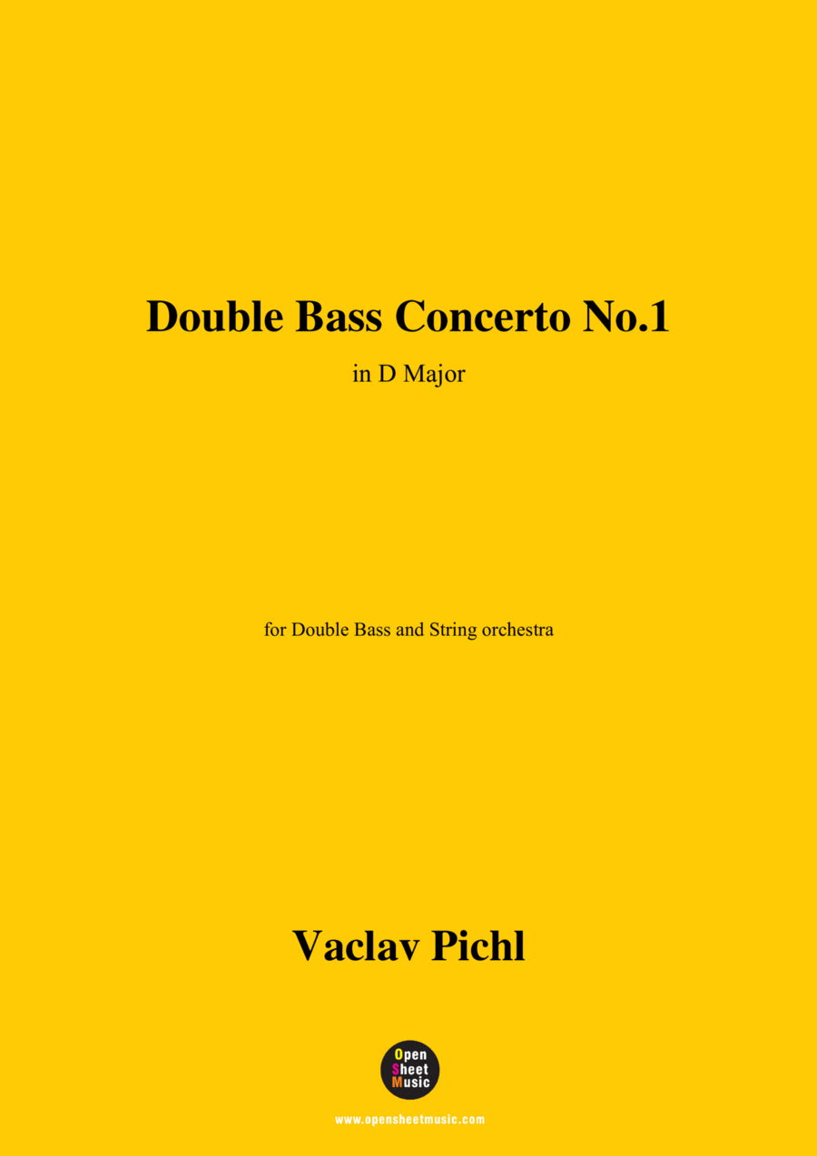 Pichl-Double Bass Concerto No.1,for Double Bass and String Orchestra String Orchestra scores gallery preview page 1