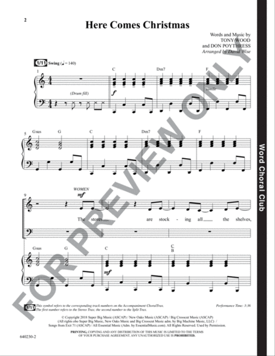 Here Comes Christmas - Anthem 4-Part scores gallery preview page 3