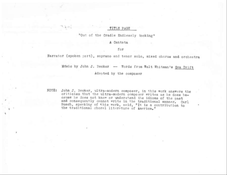 [Becker] Out of the Cradle Endlessly Rocking (Piano Reduction) Choir scores gallery preview page 3
