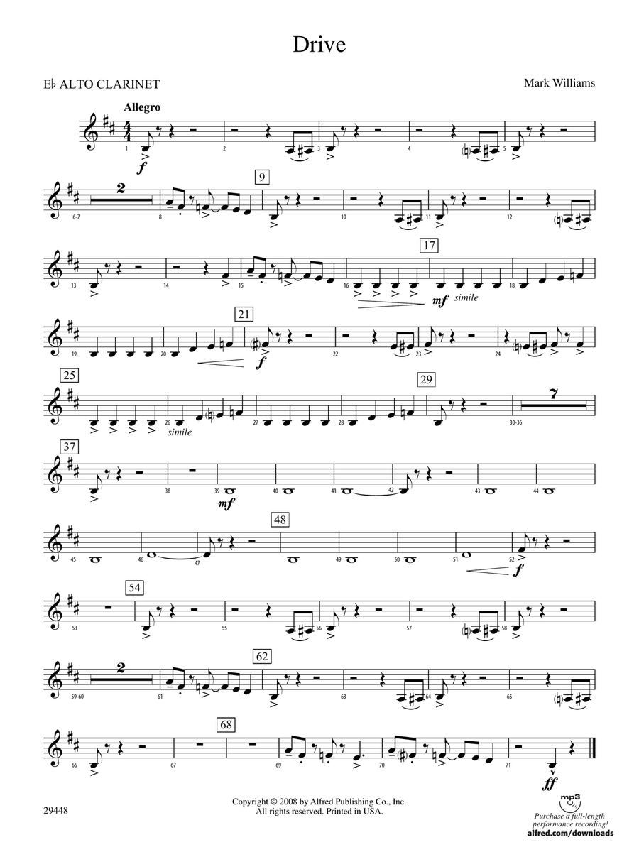 Drive: (World Part) E-flat Alto Clarinet