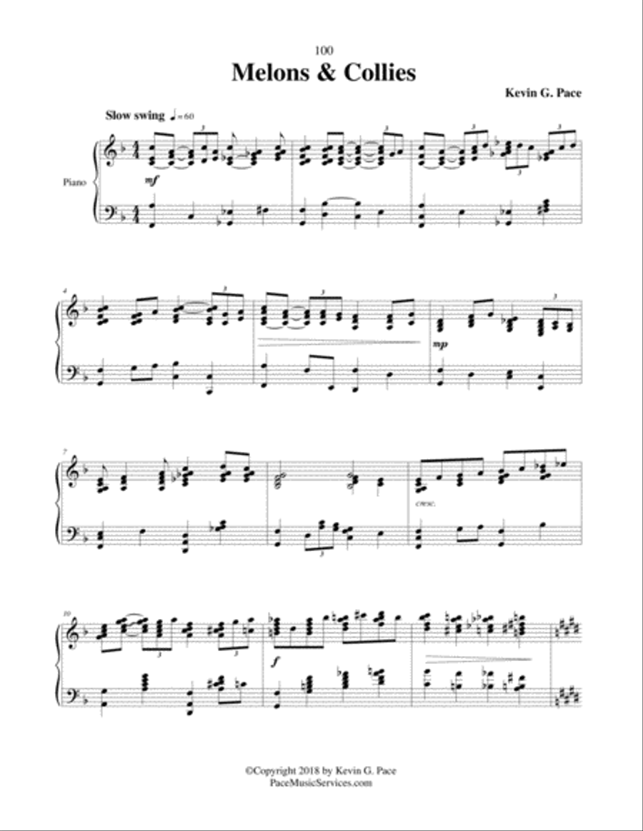 Melons & Collies - piano solo Piano Solo scores gallery preview page 2