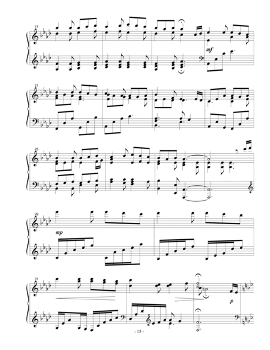 A Poor Wayfaring Man of Grief Piano Solo scores gallery preview page 3