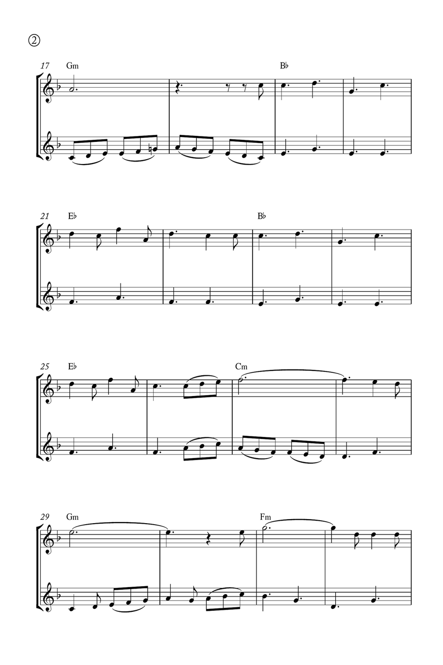 Oh Holy night Trumpet Duet scores gallery preview page 2
