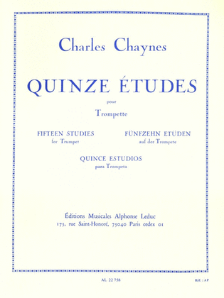 Book cover for Fifteen Studies For Trumpet