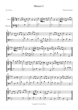 bach bwv anh 114 minuet in g Oboe and Bassoon sheet music with ornaments