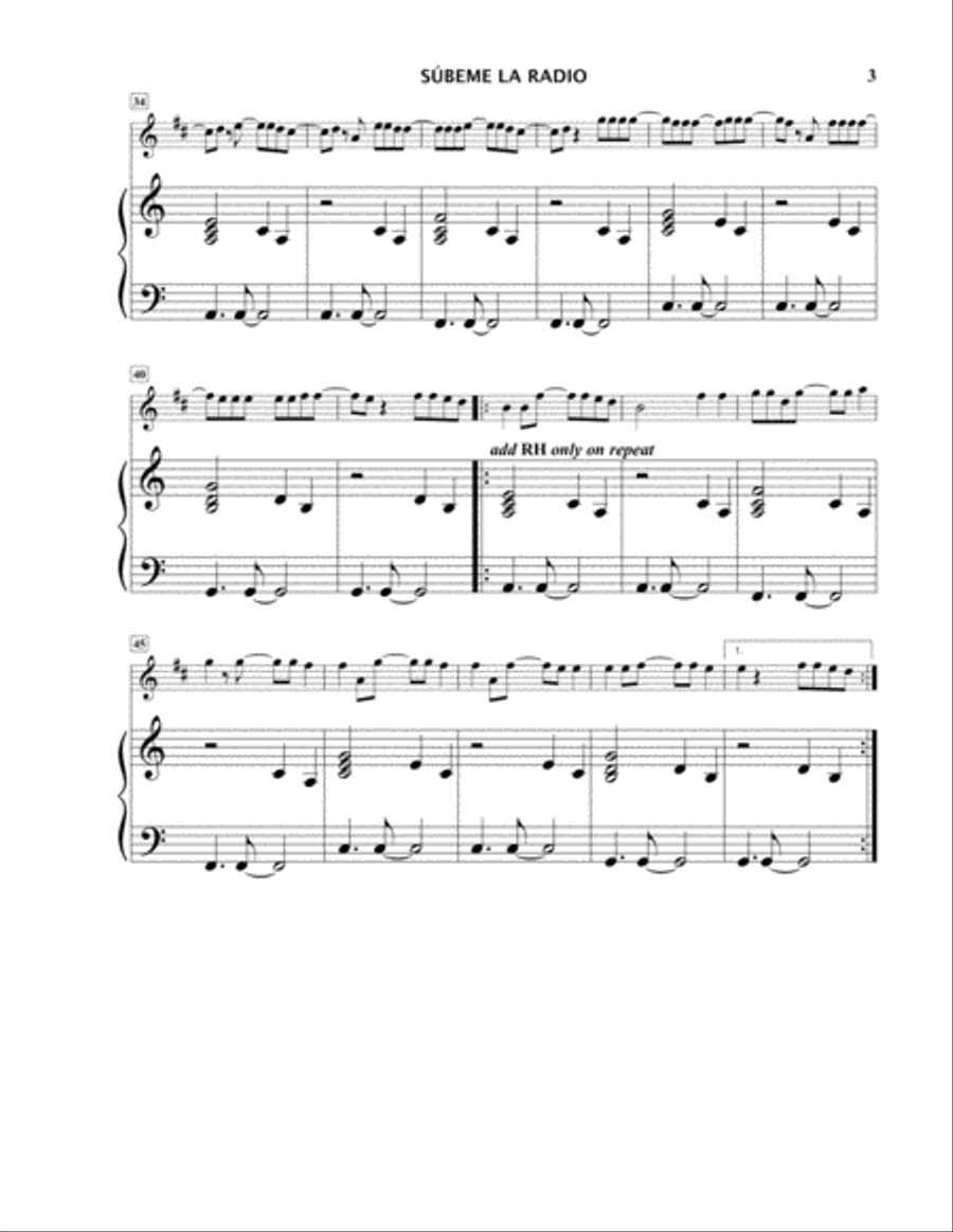 Subeme La Radio Subeme La Radio Clarinet Solo scores gallery preview page 3