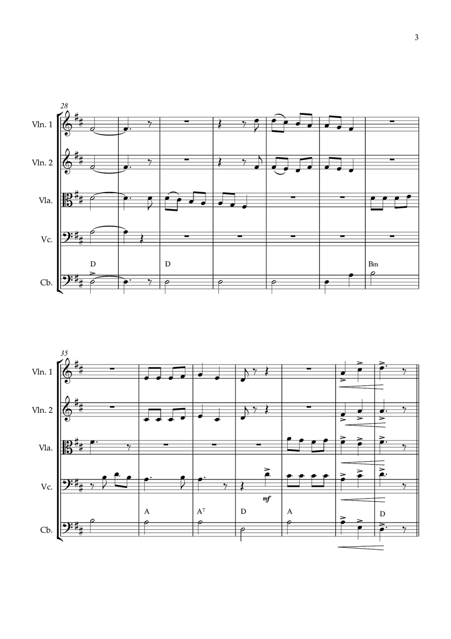 Joy To The World String quintet easy intermediate String Quintet scores gallery preview page 3