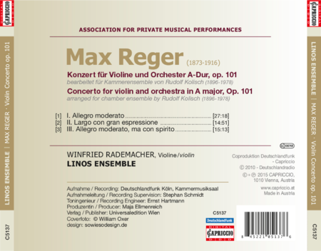 Reger: Violin Concerto, Op. 101