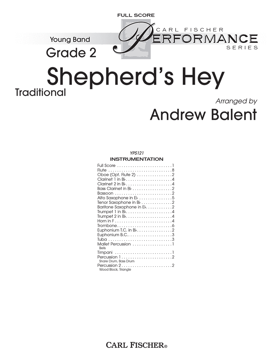 Shepherd's Hey Concert Band scores gallery preview page 1
