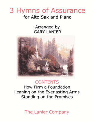 Book cover for 3 HYMNS OF ASSURANCE (for Alto Sax and Piano with Score/Parts)
