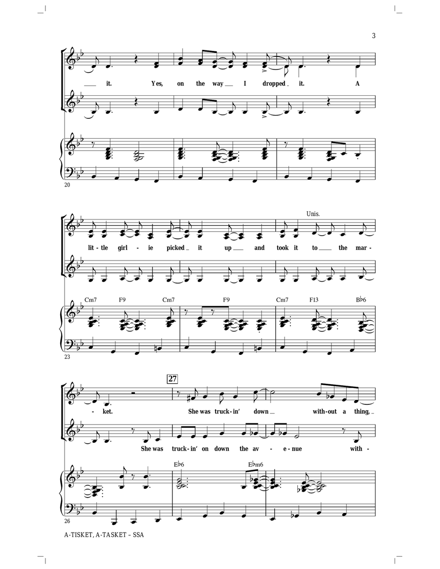 A-Tisket, A-Tasket SSA scores gallery preview page 3
