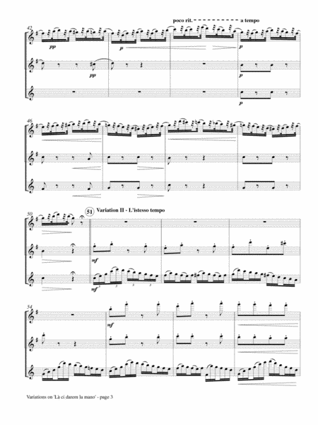 Variations on 'La Ci Darem la Mano' for Flute Trio